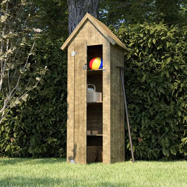 Cerland Opale Wooden Sentry Shed Tool Store in Natural Brown and Beige