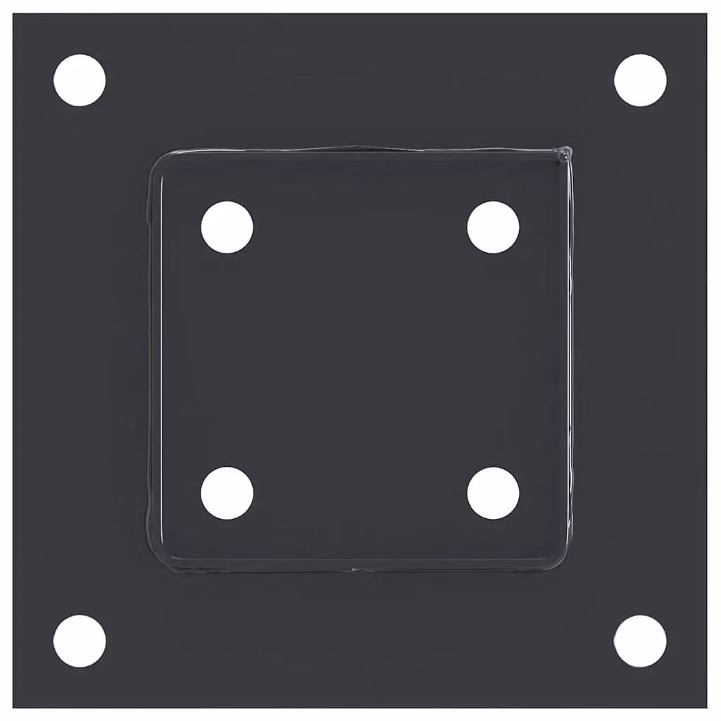 Berkfield Home Square Post Support Bases, 4 Pack, Anthracite, Powder-coated Steel, 91 x 91 mm – 3