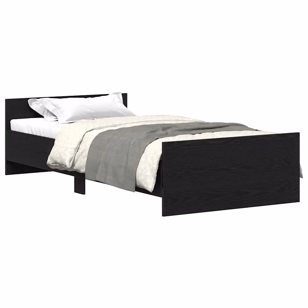 Berkfield Home Bed Frame with Lift Up Base in Black Oak, W/D/H: 100 x 200 cm – 2