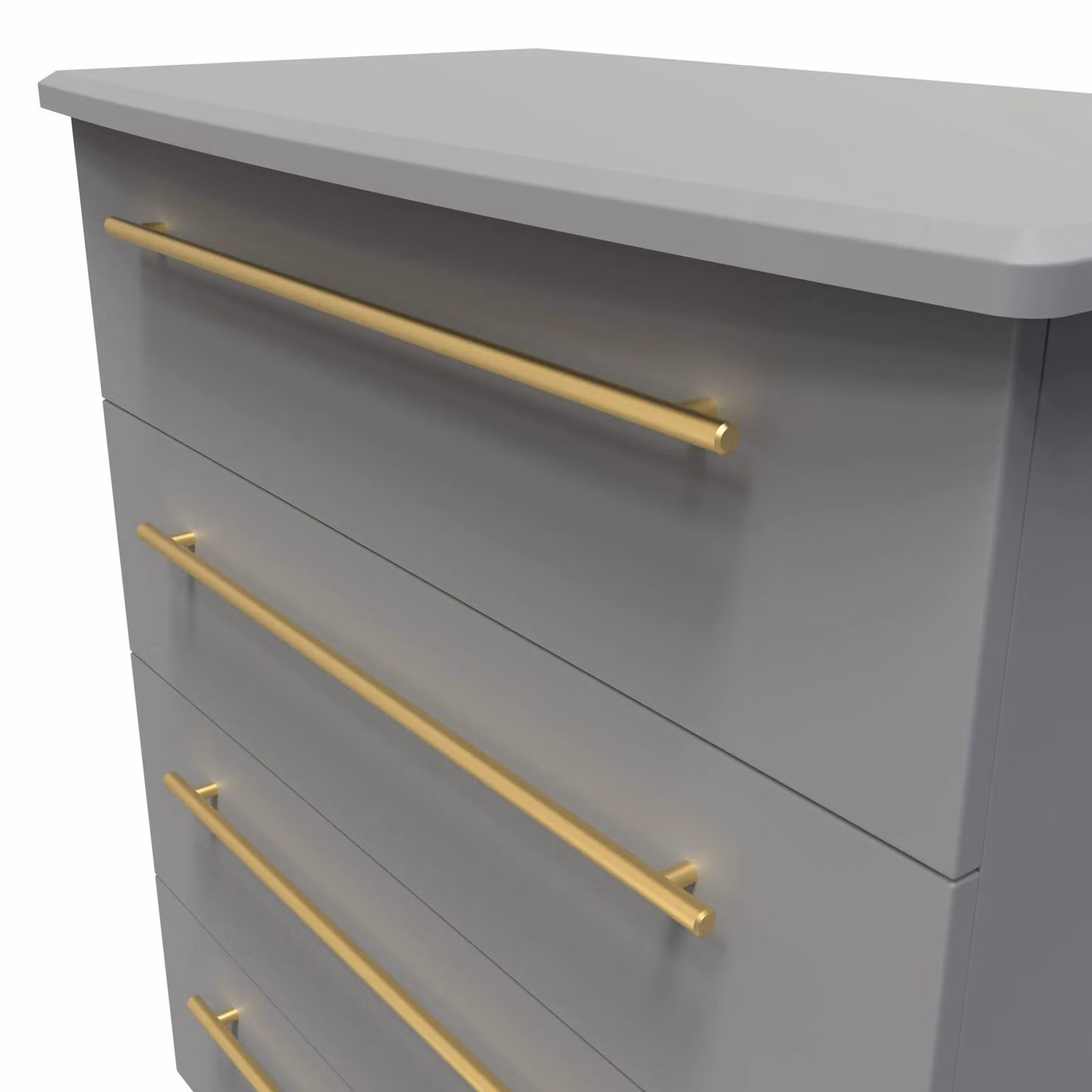 Helmsley 4 Drawer Chest in Dark Grey with Gold Accents, Ready Assembled – 3