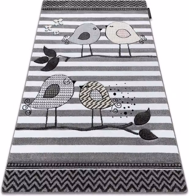 RugsX Petit Grey Rectangular Polypropylene Rug, W: 120 cm, L: 170 cm – 1