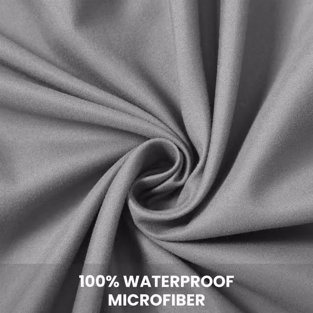 Cotton Passion Grey Waterproof and Breathable Cotton Fitted Sheet, W/D/H: 90 x 200 cm