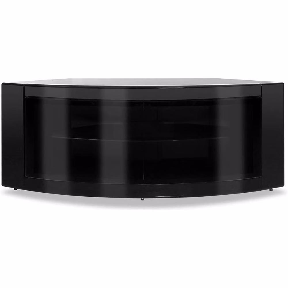 Centurion Supports PANGEA Gloss Black Beam-Thru Curved Tru-Corner TV Cabinet for 32-55 inch Screens W/D/H: 118 x 45 x 45 cm – 3