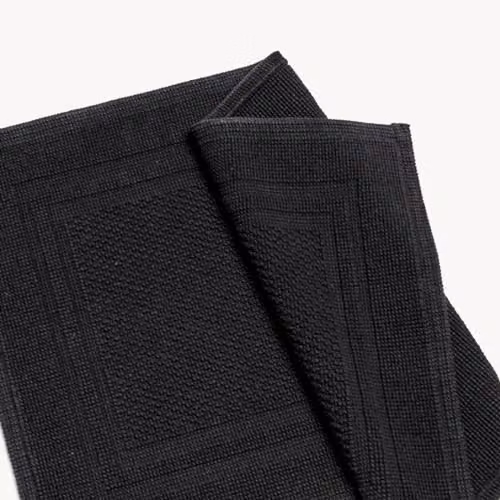 Christy Fina Luxury Woven Cotton Bath Mat, Black, W/D/H: 80 x 50 x 5 cm – 2