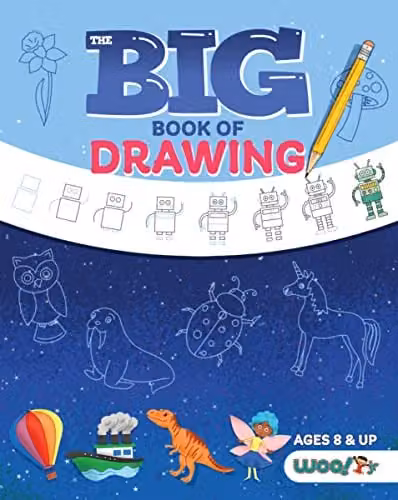 The Big Book of Drawing: Over 500 Drawing Challenges and Doodles for Kids by Woo! Jr. Kids Activities Books, Multicolour, W: 25.4 cm, H: 25.4 cm