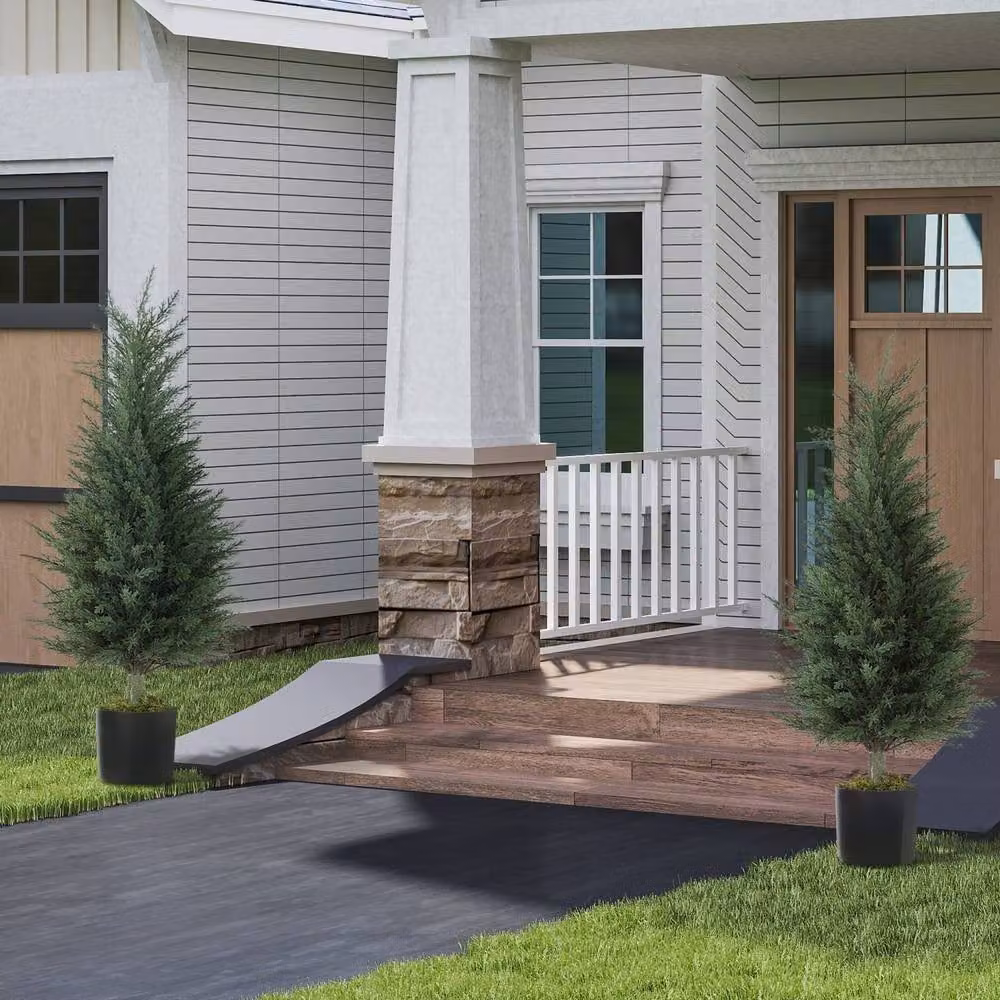 Wyld Haus Lusa Set of 2 Green UV Resistant Outdoor Artificial Cypress Trees, Height: 90 cm – 10