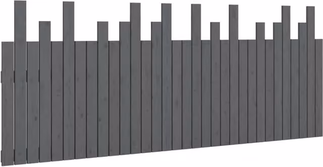 Berkfield Home Grey Rustic Solid Pine Wall Mounted Headboard W/D/H: 204 x 3 x 80 cm – 1
