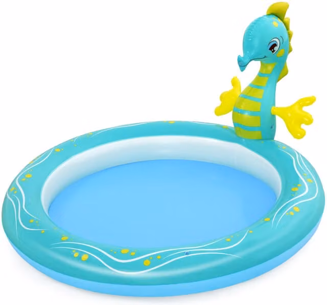 Bestway Seahorse Inflatable Sprinkler Pool Play Centre for Children, Blue, Diameter: 188 cm