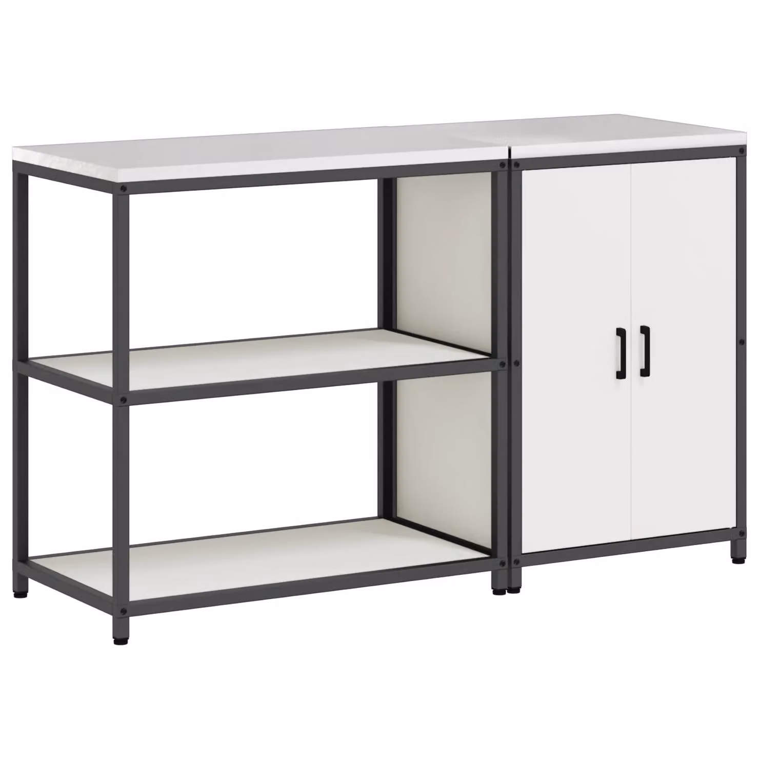 Berkfield Home Modern White Kitchen Storage Set with 2 Pieces and Internal Shelves, W/D/H: 150 x 50 x 92 cm – 2