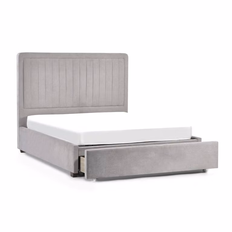 Cheshire Tide Upholstered Bed in Grey, King Size (150 x 200 cm)