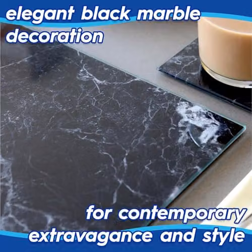 Harbour Housewares Set of 6 Square Black Glass Coasters – 3