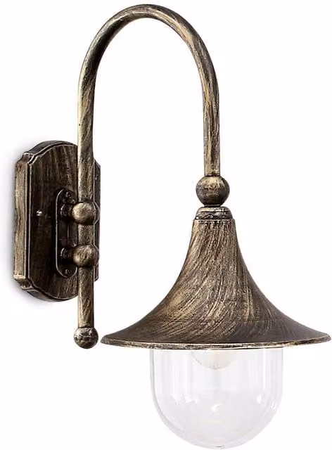 Netlighting Cima Yellow Dome Outdoor Wall Light with Brass Finish, IP43, E27