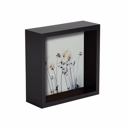 Nicola Spring 3D Shadow Box Photo Frame, Black, W/D/H: 15 x 15 x 16.5 cm – 1