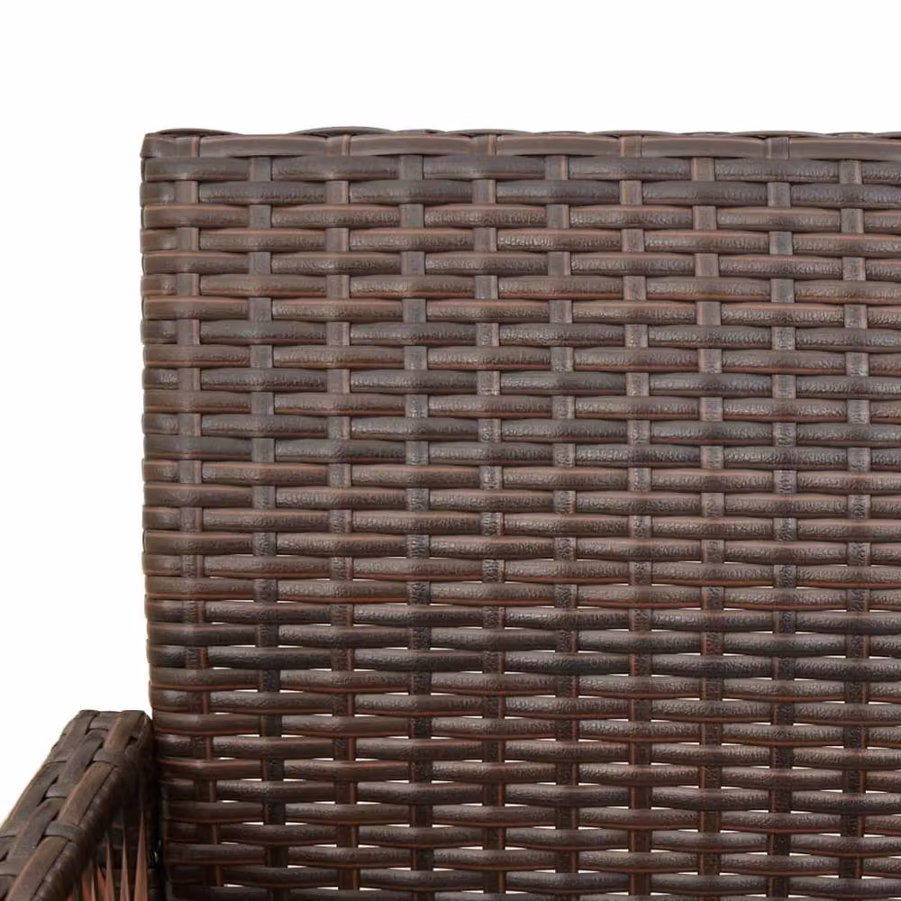 Berkfield Home Modern Brown Poly Rattan and Steel Garden Bar Stools, Set of 2 – 6