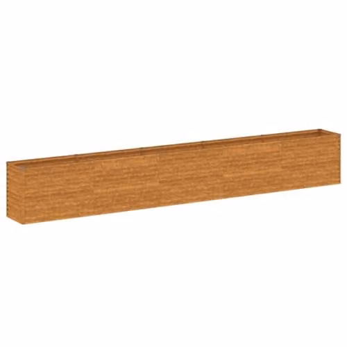 vidaXL Brown Corten Steel Raised Bed for Vegetable, Herb or Ornamental Gardens W: 482 cm, D: 50 cm, H: 69 cm – 1