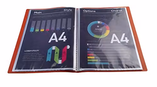Exacompta Opak A4 Display Book with 50 Pockets in Red – 3