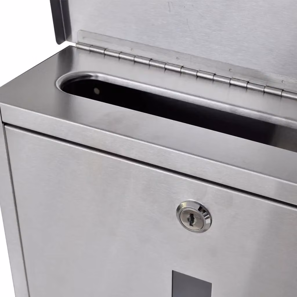 Berkfield Home Double Mailbox on Stand in Silver Stainless Steel – 2