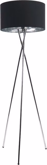 ValueLights Camden Chrome Tripod Floor Lamp in Silver and Black