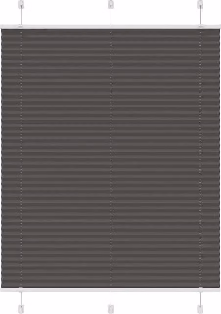 Berkfield Home Single Pleat Black Polyester Semi-Transparent Cord Blind W: 110 cm, H: 100 cm – 1