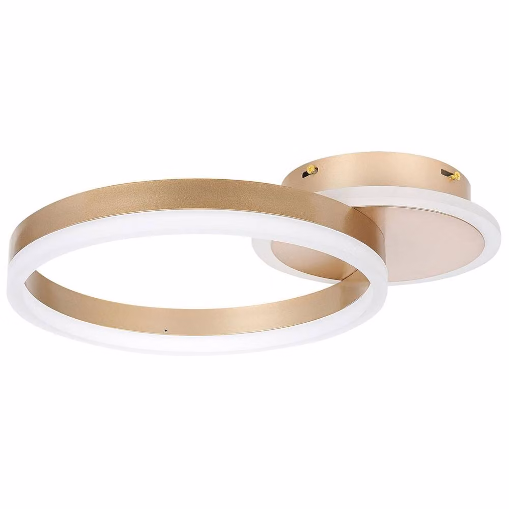 Wyld and Coco Gold LED Ring Ceiling Lamp, Modern Aluminium Circle with Warm White Light, Diameter: 22.86 cm – 2