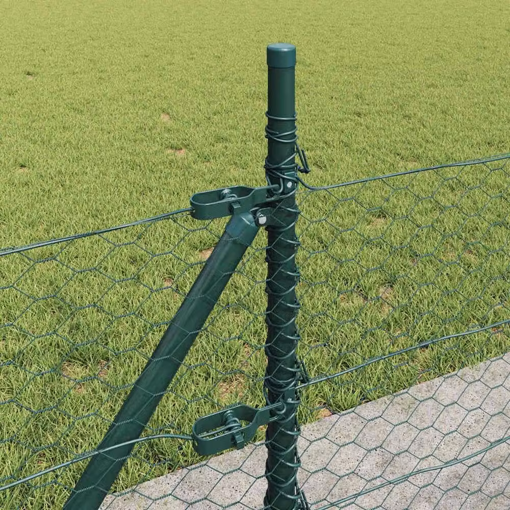 Berkfield Home Green Hexagon Steel Fence, W/H: 0.4 x 50 m – 3