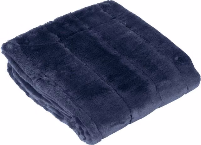 Empress Navy Blue Faux Fur Throw 180 cm
