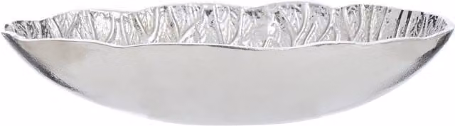 Orsina Silver Metal Lotus Leaf Bowl with Organic Floral Design