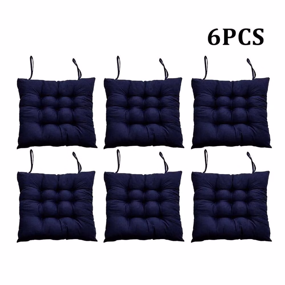 FLAVORA 6 Pack Blue Foam Seat Pads for Dining Room, Garden or Kitchen Chairs, W/D: 100 x 100 cm – 5
