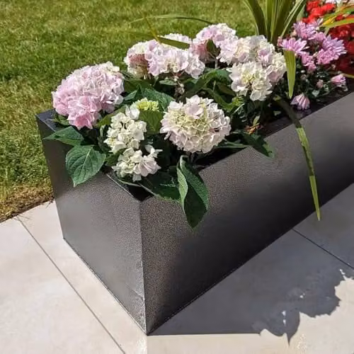 Access Garden Products Galvanised Steel Trough Planter in Silver and Black, W: 100 cm, D: 40 cm, H: 40 cm – 3