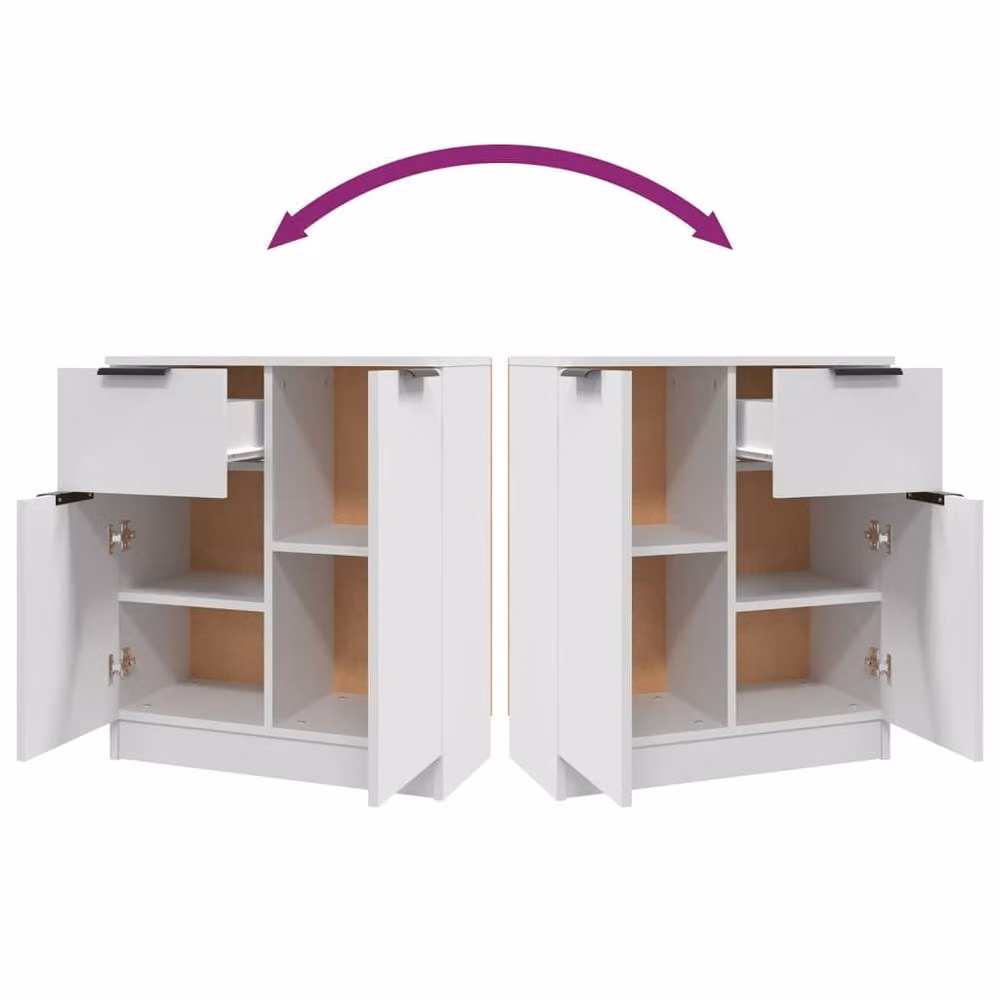Berkfield Home Modern White Matt Sideboard, W/D/H: 60 x 30 x 70 cm – 2