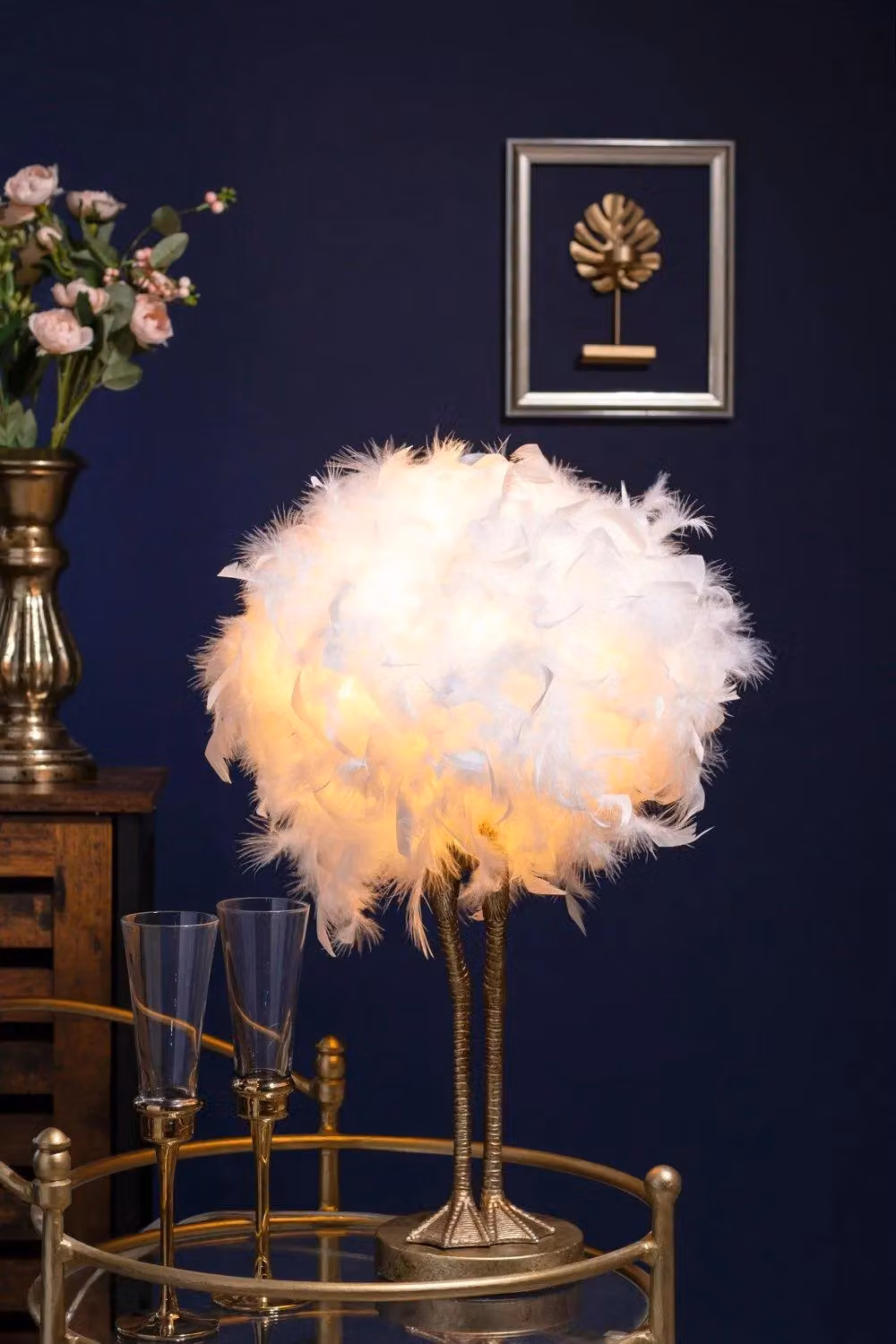 BHS Lighting Ada Legs Table Lamp in Gold and White – 2