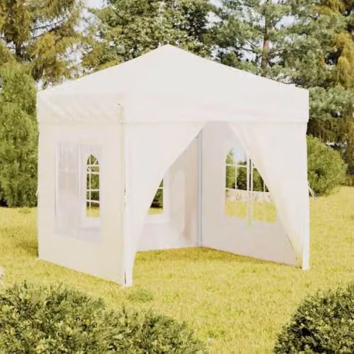 vidaXL Folding Party Tent with Sidewalls and Windows, Beige, W/D/H: 200 x 200 x 234 cm – 2