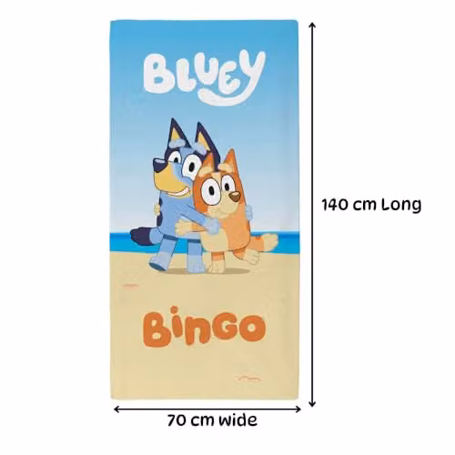 Dreamtex Bluey & Bingo Multicolour Quick Drying Cotton Kids Beach Towel W/H: 140 x 70 cm – 2