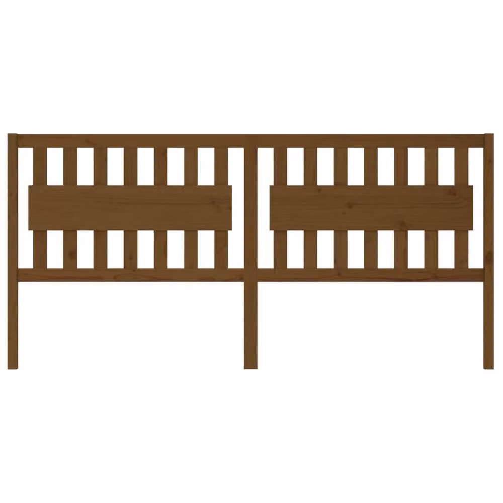 Berkfield Home Rustic Solid Pine Bed Headboard, Honey Brown, W: 205.5 cm, D: 4 cm, H: 100 cm – 3