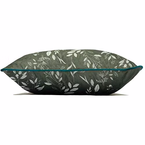 Furn Fearne Green Floral Printed Velvet Reversible Square Cushion, W/D/H: 50 x 50 x 50 cm – 2