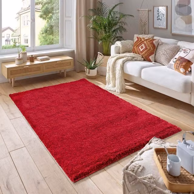 Smart Living Red Shaggy Area Rug with 5cm Thick Pile, W/D: 60 x 110 cm – 1