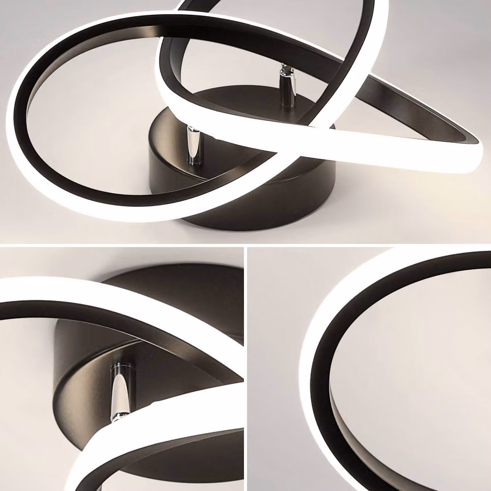 Pheashine Modern LED Ring Ceiling Light, 14W, Cool White, Black – 4