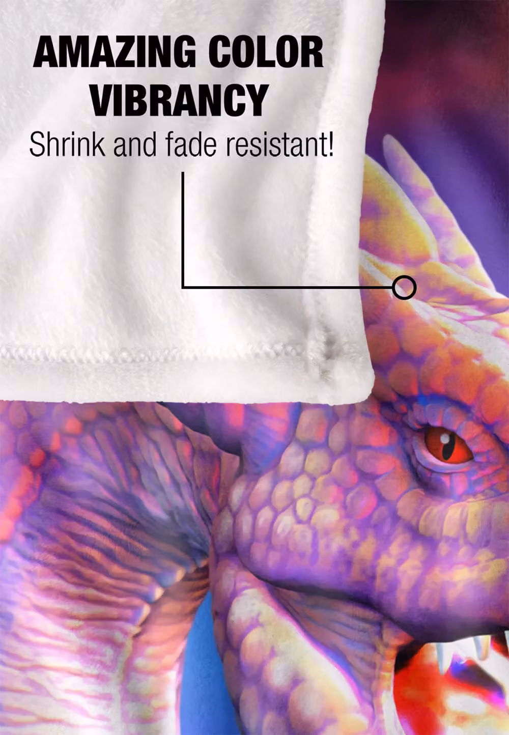 JQ Licensing Royce Mcclure Dragon Fire Silky Touch Super Soft Fleece Throw Blanket, White, W/D/H: 152 x 127 cm – 4