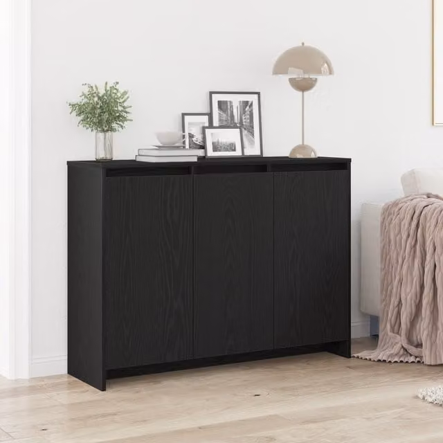 Berkfield Home Modern Black Oak Sideboard in Engineered Wood