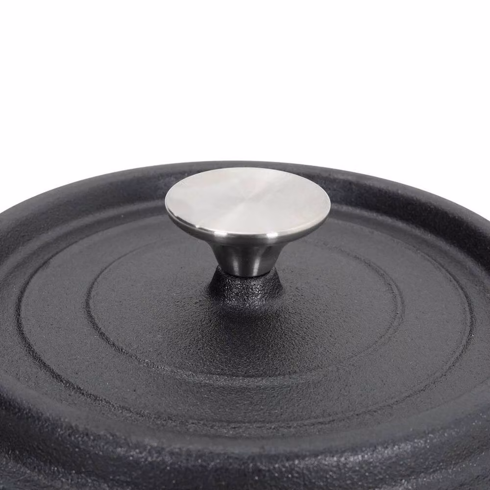 FORGEVIO Cast Iron Casserole Pan, Black, 2.5 l – 4