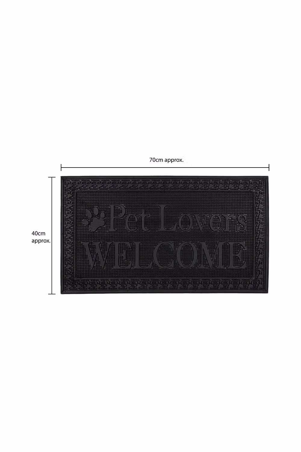 JVL Fauna Lovers Animal Graphic Rubber Pin Doormat, Black, W: 40 cm, D: 70 cm – 4