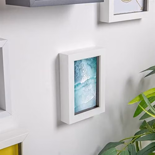 Nicola Spring Rectangular 3D Shadow Box Photo Frames, Pack of 5, White or Black, W/D/H: 17.5 x 12.5 x 3.5 cm – 2