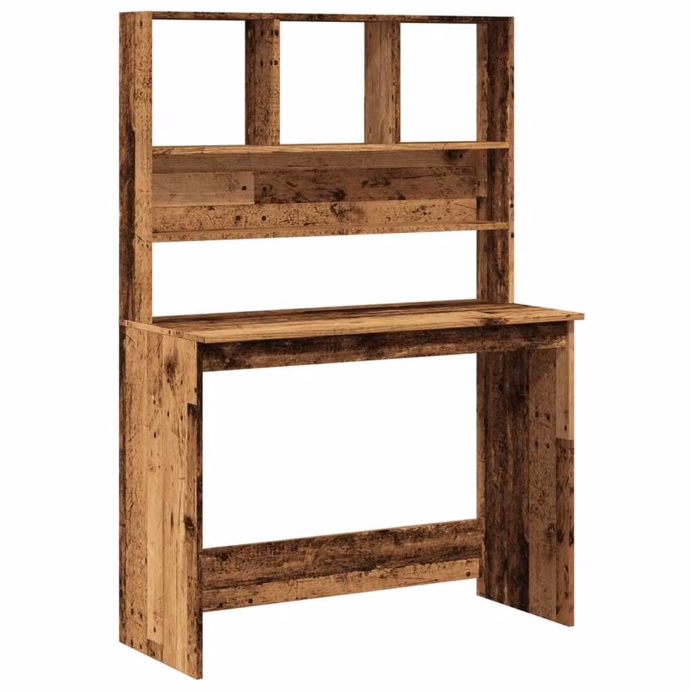 Berkfield Home Rustic Brown Decorative Writing Desk with Shelves, W/D/H: 102 x 45 x 148 cm – 2