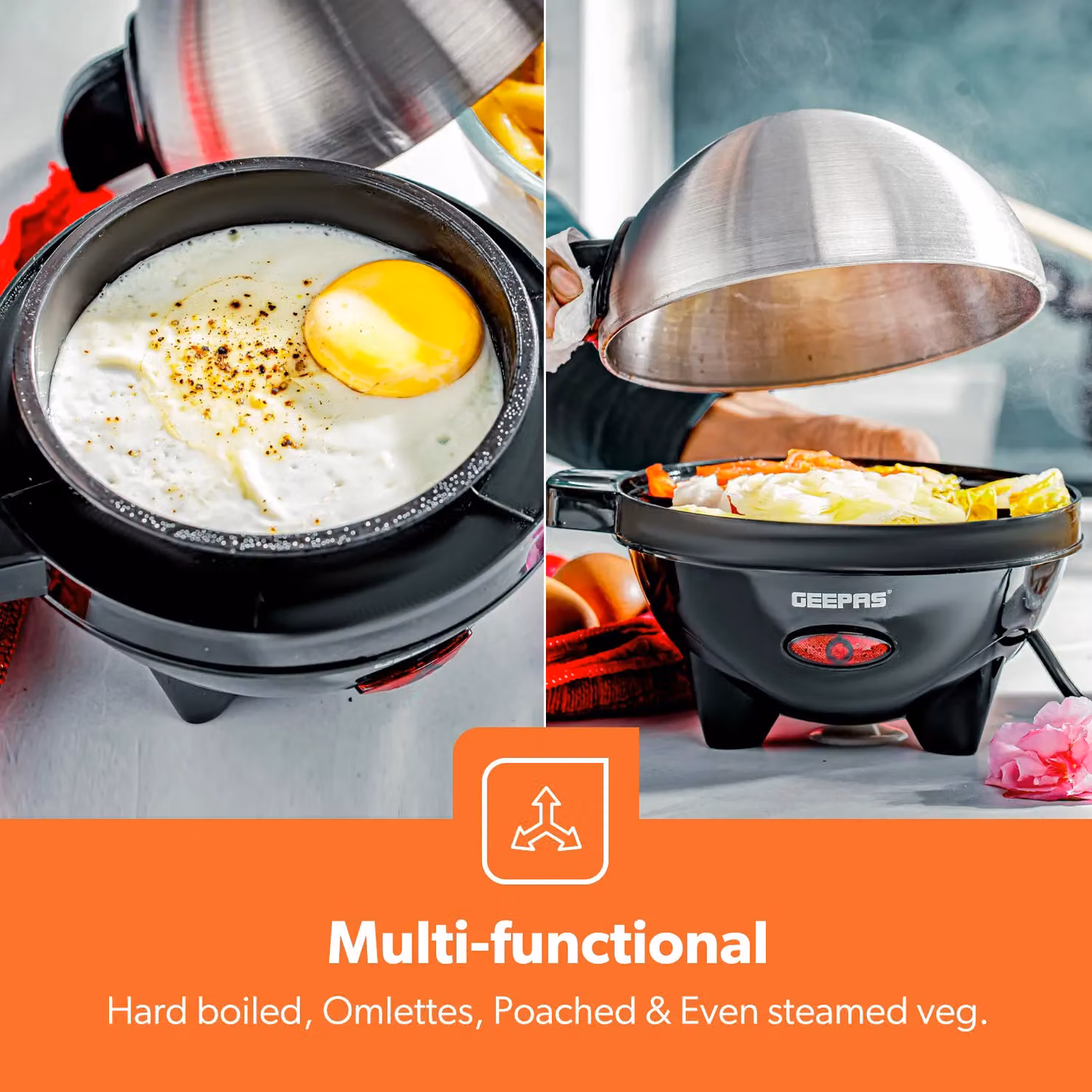 Geepas Electric Egg Boiler and Cooker with Auto Shut Off and Buzzer, Black – 3