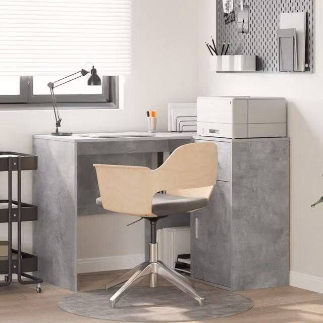 Berkfield Home Modern Corner Desk in Grey, W/D/H: 102 x 88 x 75 cm – 1