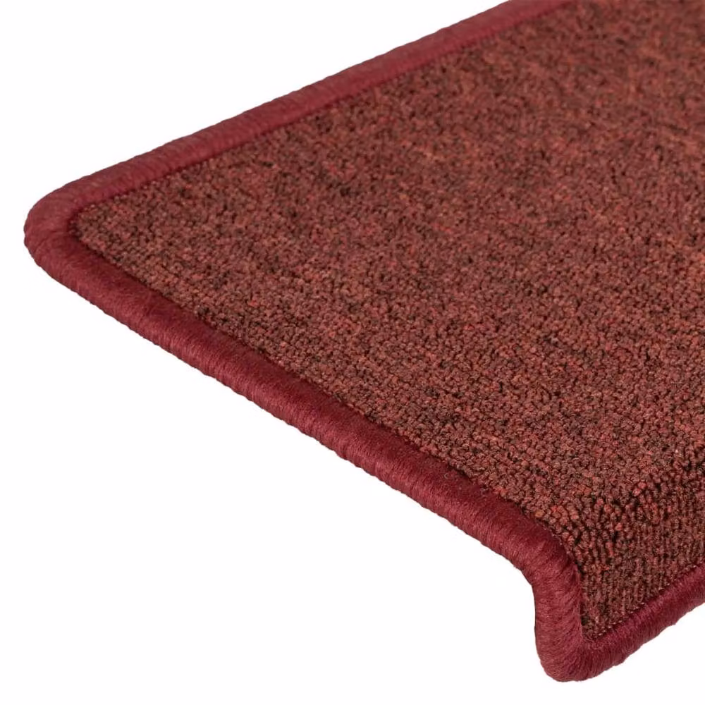 Berkfield Home Self-Adhesive Carpet Stair Treads, 15 Pieces, Matte Red, W/D/H: 65 x 21 x 4 cm – 4