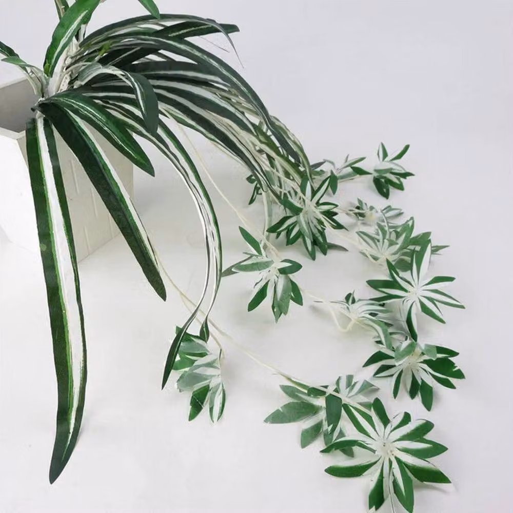 FLAVORA Hanging Artificial Green Chlorophytum Spider Plant, W: 15 cm, H: 100 cm – 2