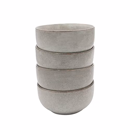 Cooks Professional Set of 4 Nordic Grey Ceramic Stoneware Dipping Bowls with Reactive Glaze, Diameter: 11 cm – 1