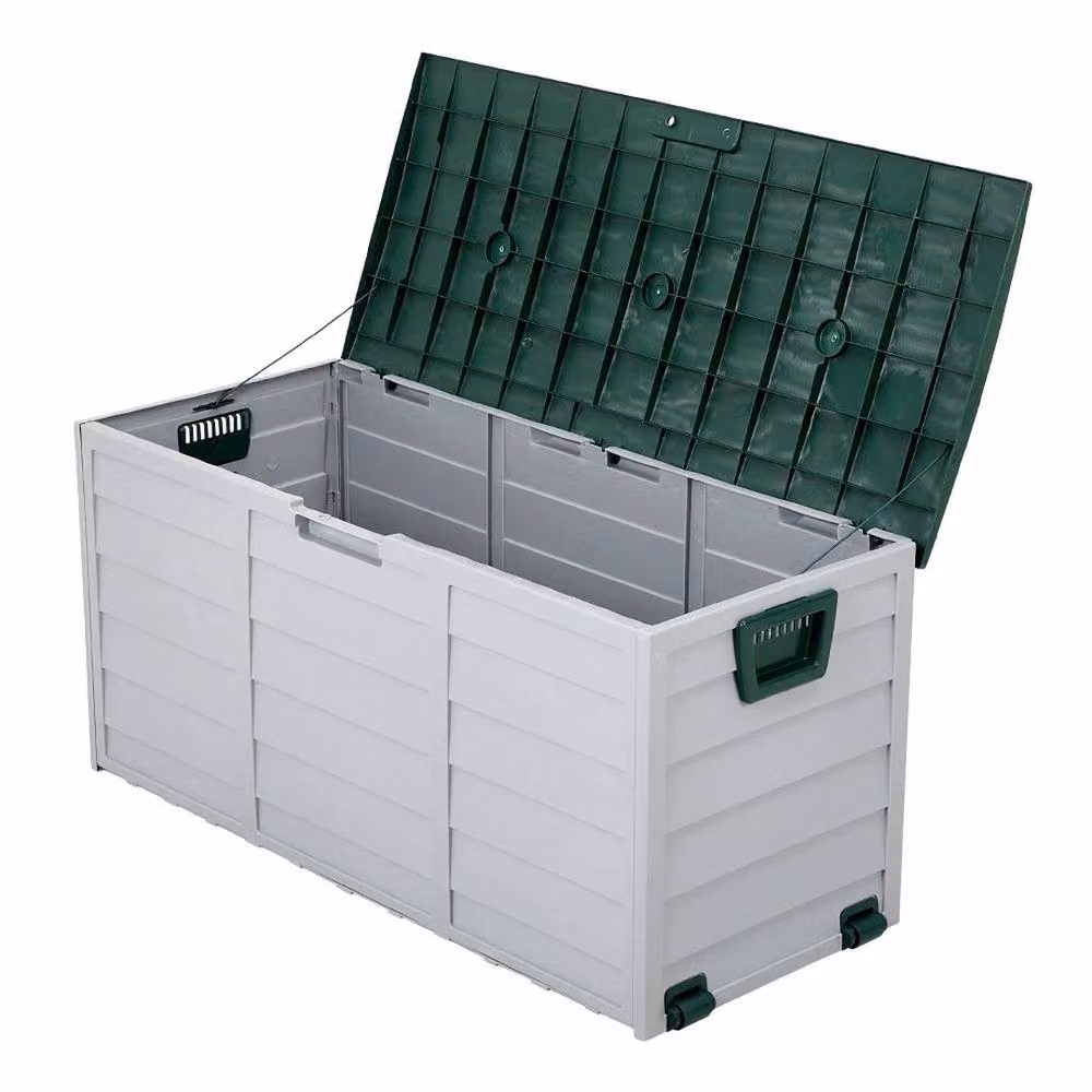 FLAVORA Grey Plastic Outdoor Garden Cushion Storage Box – 2