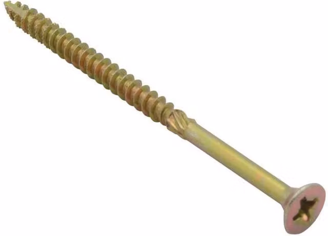 Forgefix Spectre Gold Galvanised Pozidriv Self-Countersinking Wood Screws, 5.0 x 100 mm (Box of 100)